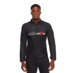 DAINESE CEKET/HEROSPHERE AIR TEX JACKET BLACK WHITE STRIPES/RED
