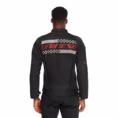 DAINESE CEKET/HEROSPHERE AIR TEX JACKET BLACK WHITE STRIPES/RED