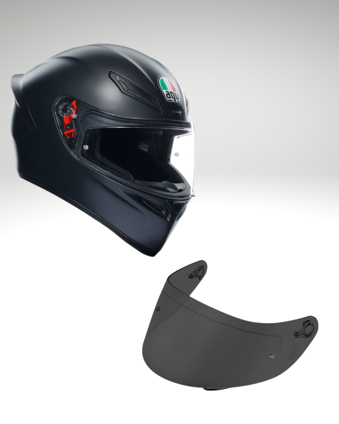Agv K1 S Mono Matt Black Kapalı Kask Ve Koyu Füme  Vizör