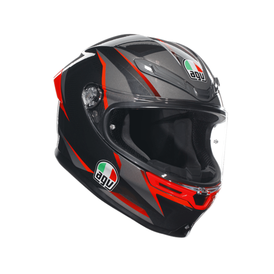 Agv K6S Mplk Slashcut Blk Grey Red Kapalı Kask