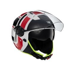 Zeus ZS-213 AX5 White Black Red Açık Kask