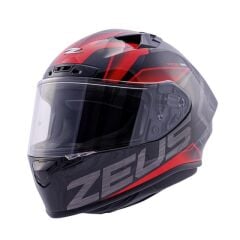 Zeus ZS-826 Pearl Black Red BK3 Kapalı Kask (Pinlock Dahil)