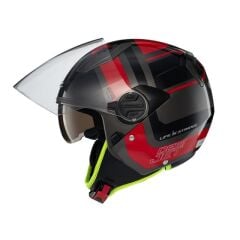 Zeus ZS-213 AX5 Black Red Grey Açık Kask