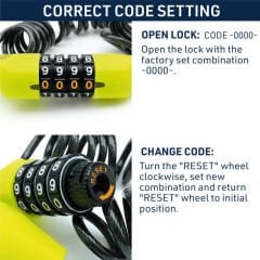 URBAN SECURITY UR446 ŞİFRELİ HALAT KİLİT