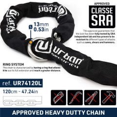 URBAN SECURITY UR74-120 13.5 MM 120CM SRA SINIFI KEMENT ZİNCİR KİLİT