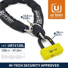 URBAN SECURITY UR74-120 13.5 MM 120CM SRA SINIFI KEMENT ZİNCİR KİLİT