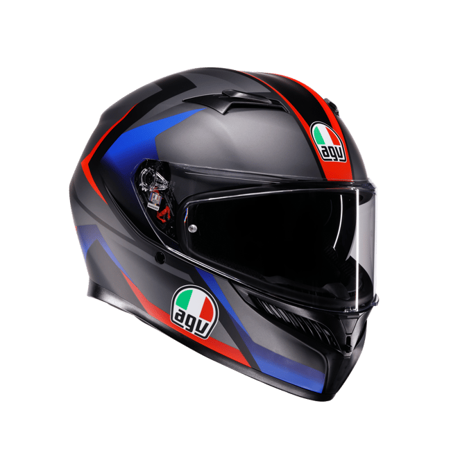 Agv K3 Mplk Striga Matt Black Blue Red Kapalı Kask