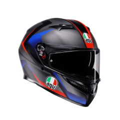 Agv K3 Mplk Striga Matt Black Blue Red Kapalı Kask