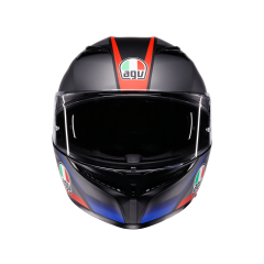 Agv K3 Mplk Striga Matt Black Blue Red Kapalı Kask