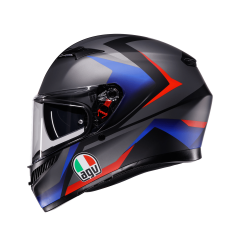 Agv K3 Mplk Striga Matt Black Blue Red Kapalı Kask