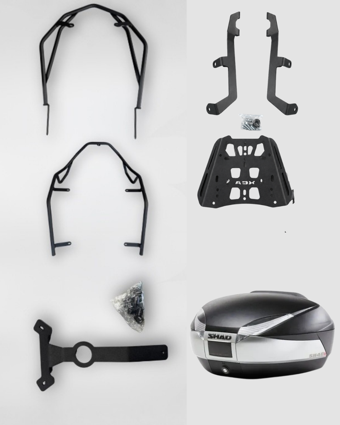 SYM ADX 125 KORUMA DEMİRİ,ÇANTA DEMİRİ, SHAD Sh48 TITANIUM ARKA ÇANTA (48 LİTRE ) SET
